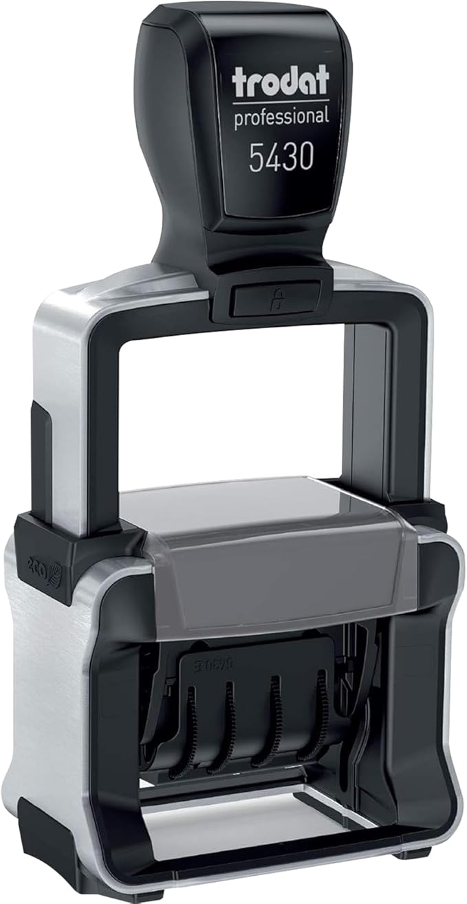 Trodat 5430 Professional Self-Inking Date Stamp with Paid - Red Ink