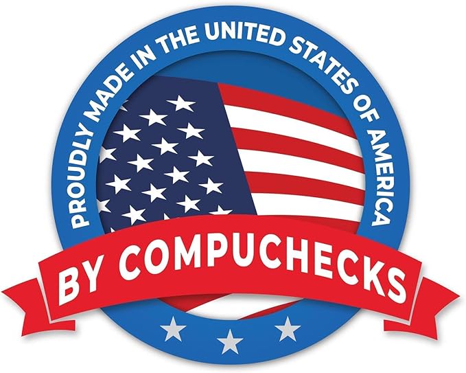 Compuchecks Check on Top Blank Check Paper - 100 Pack, Quick-Books & Laser Printer Compatible - Security Business Checks with Voucher - 8.5" x 11" Burgundy Marble