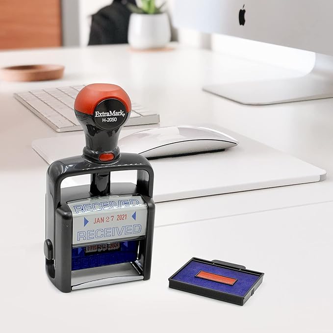 Heavy Duty Style Office Date Stamp with Shipped - Self Inking Dater - Style C - Black Ink Color
