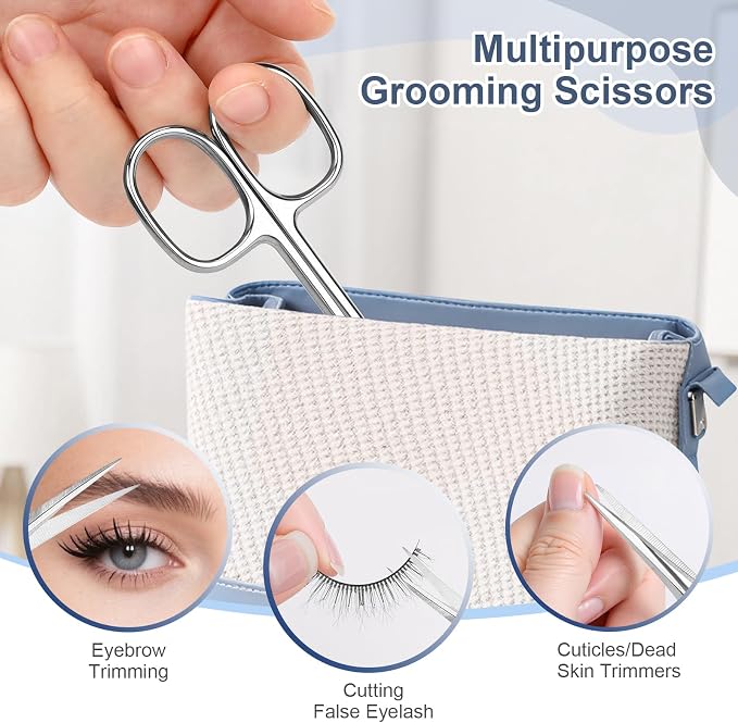 Cuticle Scissors, Curved Fine Tip, Men Women, Matte | Fine curved scissors for eyebrow, eyelash, cuticle and nail grooming. Small precision for manicure pedicure. Men women.