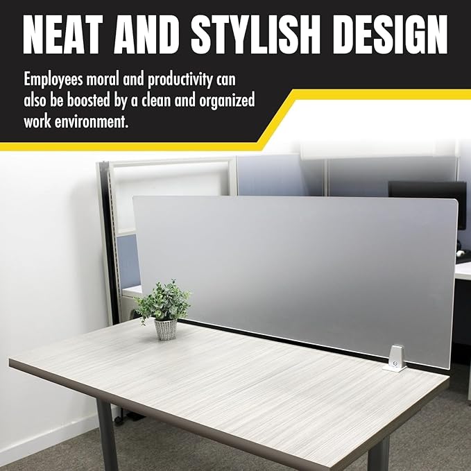OBEX Frosted Acrylic Desk Mounted Privacy Panel, 18" x 30", Frosted