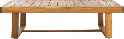 Outdoor Collection Duncan Natural Brown Slatted Top Solid Wood Coffee Table