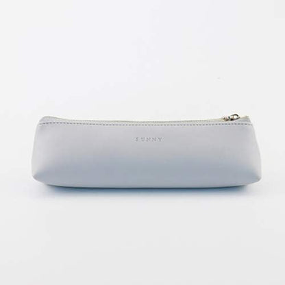 Doraking Pencil Bag Pen Case Cosmetic Makeup Bag Pen Pencil Stationery Pouch Bag Case/PU Leather Small Pencil Pouch Students Stationery Pouch Zipper Bag for Pens, Pencils, Markers (Purple Grey)