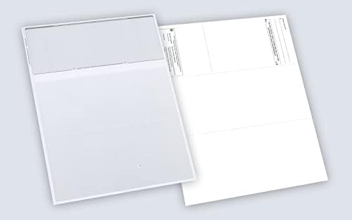 Compuchecks Check on Top Blank Check Paper - 100 Pack, Quick-Books & Laser Printer Compatible - Security Business Checks with Voucher - 8.5" x 11" Steel Blue Pinstripe