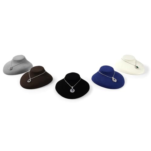Oirlv Luxury Microfiber Jewelry Bust Necklace Display Bust - color: Grey