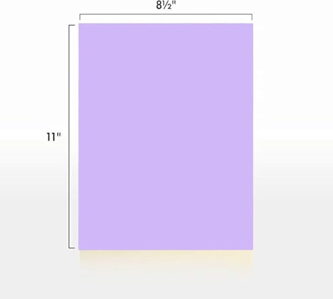 Colored Copy Paper, 20 LB (75 GSM) 8.5 X 11, 500 Sheets (Lavender/orchid)