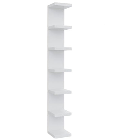 LitaEther Versatile 7 Tier Wall Shelf Unit,White Lack Wall Shelf,Display Floating Shelf with Round Edge - color: White, size: 7 tier