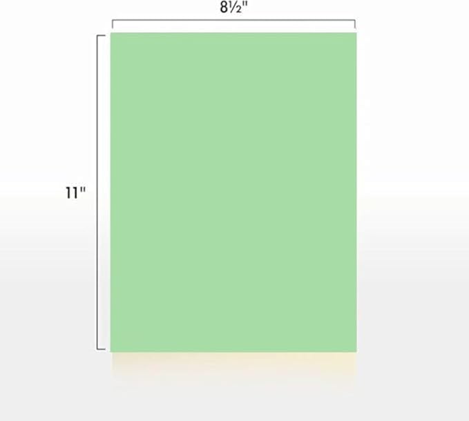 Colored Copy Paper, 20 LB (75 GSM) 8.5 X 11, 500 Sheets (Green)