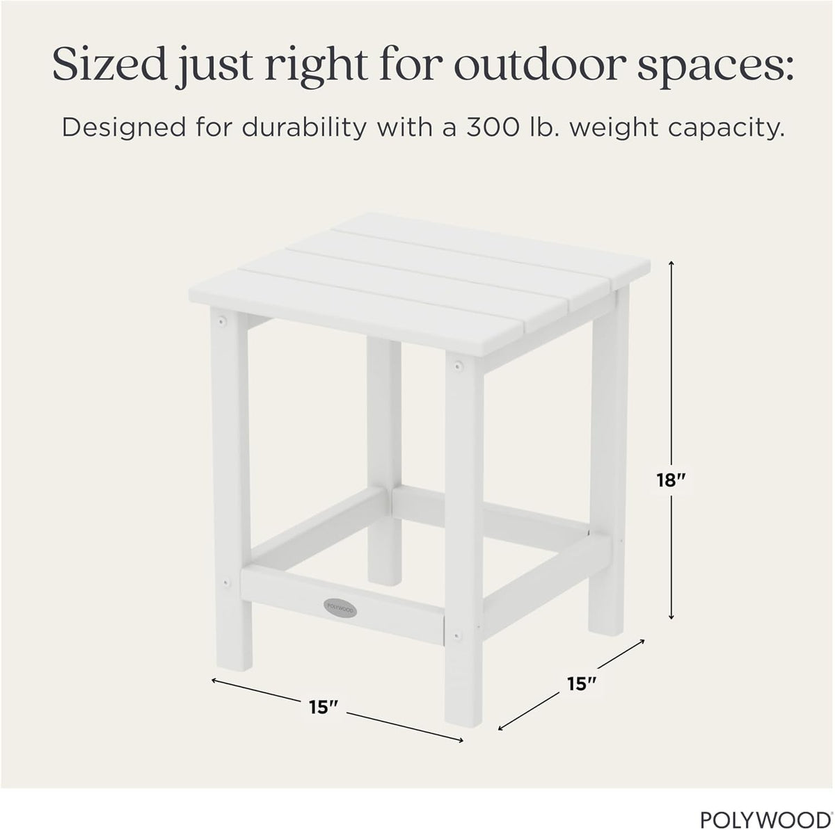 Long Island 18" Side Table, White