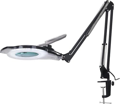 KIRKAS LED Magnifying Lamp with Clamp, 2,200 Lumens Dimmable 28in 12X