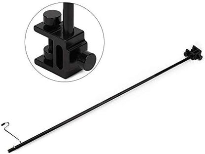 Fdit Portable Camping Light Holder, Black Aluminum Alloy Folding Light Bracket Stand Outdoor Camping Table Lamp Pole with Hook