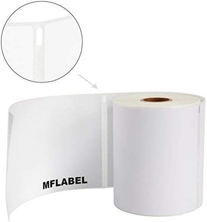 MFLABEL 4x6 Direct Thermal Shipping Labels - 6 Rolls, 220 Labels/Roll, Perforated Postage Paper with Alignment Hole, Compatible with 4XL LabelWriter 1744907 & 1755120, Rollo for USPS, UPS