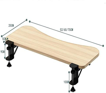 Ergonomic Keyboard Drawer Shelf, Clamp-On Table Keyboard Tray, Collapsible White/Black Desk Extender, Foldable Wrist Rest Armrest Platform (Black 75 * 25cm/30 * 10inch)