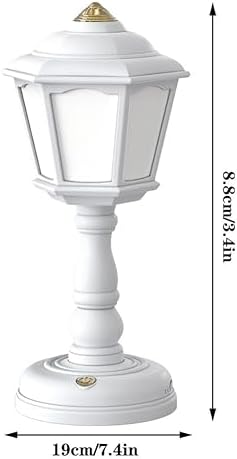 anso Retro LED Desk Lamp USB Charging Table Lamp Bedside Room Mini Light 3-Colors Dimmable (White)
