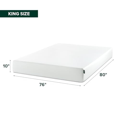Zinus 10 Inch King Green Tea Memory Foam Mattress, Medium Firm Feel