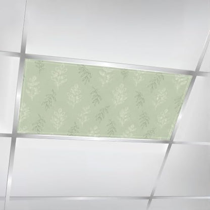 6 Pcs Fluorescent Light Covers for Ceiling Lights Botanical floral leaves Magnetic Light Filters Decorative for Classroom Office Hospital Home 4x2 Ft