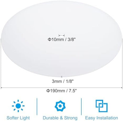 PATIKIL Lampshade Diffuser, 7.5" Diameter with 3/8" Center Hole Round Diffuser for Drum Lampshades Pendants Light Fits 8-8.5" Openings, Frosted White