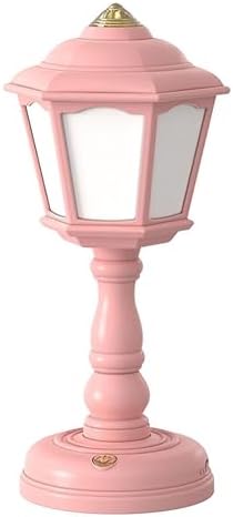 anso Retro LED Desk Lamp USB Charging Table Lamp Bedside Room Mini Light 3-Colors Dimmable (Pink)