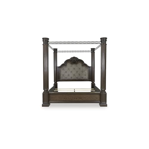 Signature Design by Ashley Maylee Queen Canopy Bed Frame, Dark Brown