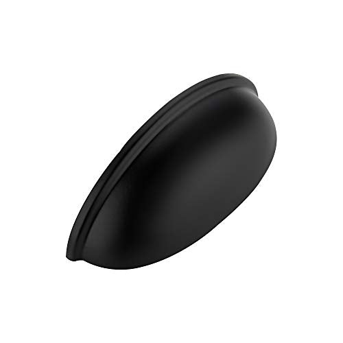Matte Black Drawer Pulls Cabinet Cup Pulls 3 Inch 10 Pack | Kitchen Hardware, Cup Pull Shape, Cabinet Handles, Drawer Handles, Smooth Drawer Grip,For Dressers, Cupboards