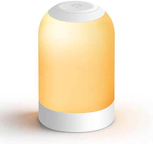 Rechargeable Night Light, Portable Bedside Lamp, Touch Dimmable Table Lamp for Nightstand, Reading & Nursery, 3 Color Temperatures, USB Rechargeable