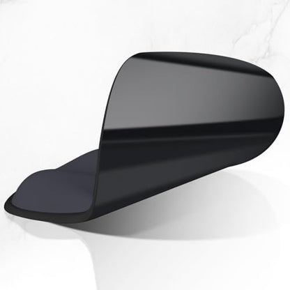 ITNRSIIET Ergonomic Mouse Pad with Wider Memory Foam Wrist Rest +17%, Curved Cushion Reduces Pressure 20%, Pain Relief, Non-Slip, Smooth, Cute Color Desk Accessory, 9.85 x 9 inch, Black Gray