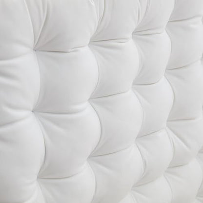 Rainha Cushion Tufted College Headboard - White Velvet