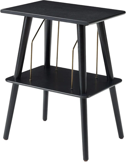 Manchester Record Player Stand, Media Console with Vinyl Storage, Modern Home Organizer, Black