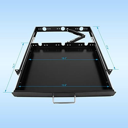 1U Rack Mount Sliding Keyboard Tray Cantilever for Server Data Network Rack