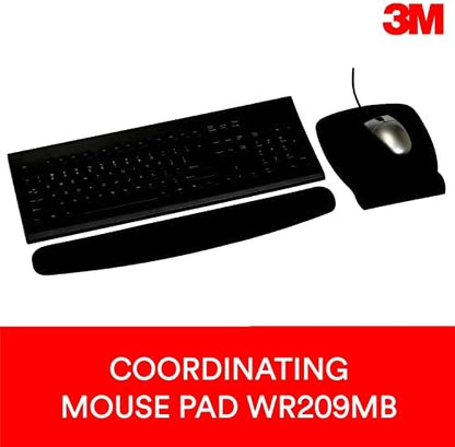 3M Antimicrobial Foam Mouse Pad with Wrist Rest, 8.62 x 6.75, Black