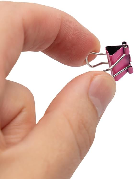 JAM PAPER Colorful Binder Clips - Extra Small - 3/5 Inch (15 mm) - Pink Binderclips - 30/Pack