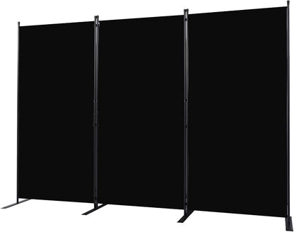 CHOSENM Room Divider, 3 Panel Folding Privacy Screens with Wider Support Feet, 6 Ft Portable Room Partition for Room Separator, 102" W X 71" H, Black