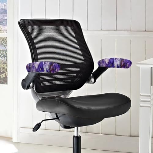Hibiscus Butterfly Print Office Chair-Arm Cover, Breathable Soft Chair Arm Covers Set of 2, Stretchable Comfortable Computer Chair Slipcover for Desk Chairs Arm