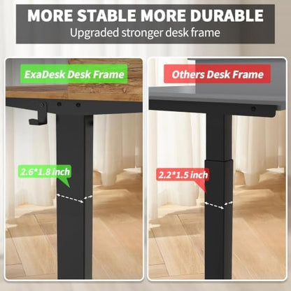 63 x 30 Inch Electric Standing Desk with 2 Drawers, Adjustable Height Widened Stand Up Desk with Storage, Sit to Stand Ergonomic Workstation for Home Office, Light Rustic