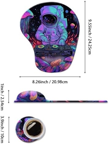 Ergonomic Mouse Pad with Wrist Rest,Comfortable Computer Gel Mouse Pad Wrist Support for Laptop,Pain Relief Mousepad with Non-Slip PU Base Cyberpunk Space