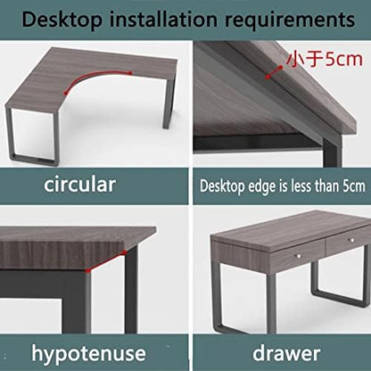 Ergonomic Keyboard Drawer Shelf, Clamp-On Table Keyboard Tray, Collapsible White/Black Desk Extender, Foldable Wrist Rest Armrest Platform (Black 52 * 25cm/21 * 10inch)