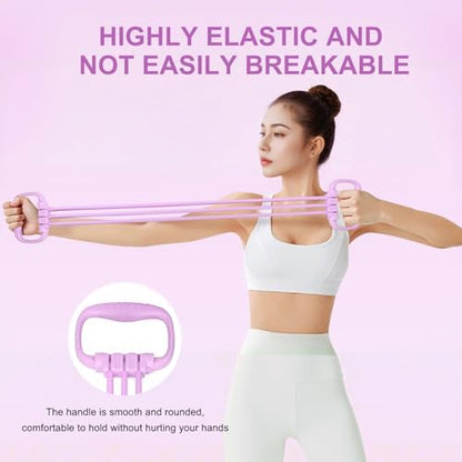 6 Gear Adjustable Resistance Bands with Handles 15-90LBS Home Gym