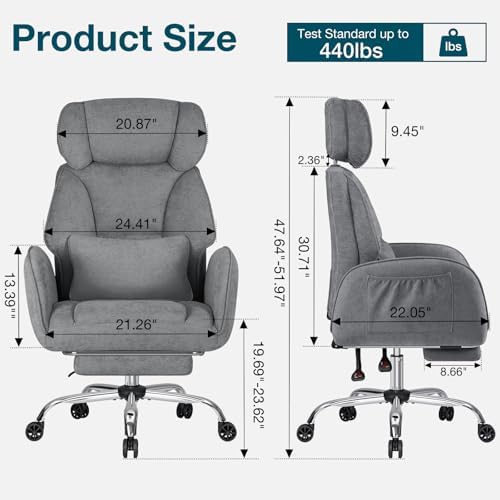 HOFFREE Criss Cross Chair with Wheels for Gaming,Reading,Working(Grey)