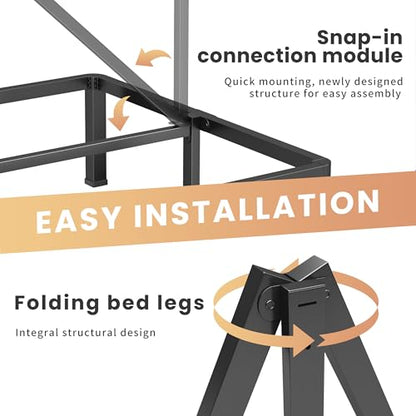 20 Inch Queen Heavy Duty 3500lbs Bed Frame with Round-Corner
