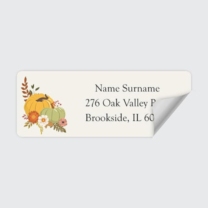 Dotty about Paper Personalized Fall Pumpkin Harvest - Return Address Labels x 100