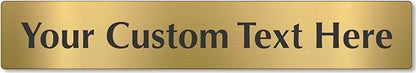 SmartSign Custom Brass Sign - 2" x 12", 40 mil REAL Bugle Brass Metal, Personalized Name Door Sign, Heavy-Duty Premium Engraved Door/Wall Mount Plaque for Business/Office, Gold and Black