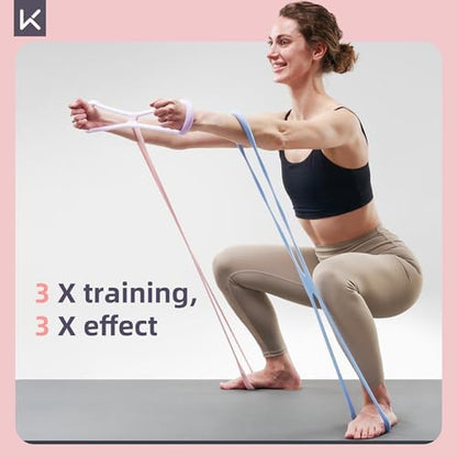 Keep Figure-8 Resistance Band - High Elasticity Exercise Band for Arm Toning, Shoulder & Core Stretching - Anti-Slip Grip Portable Fitness Equipment for Home Workout