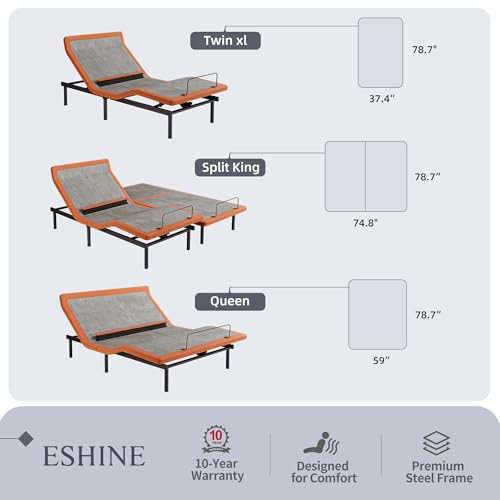 Split King Adjustable Bed Frame 14" Hybrid Matt with Dual USB