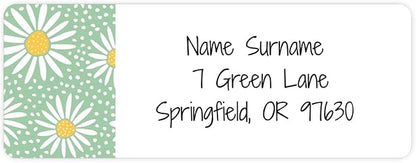 Dotty about Paper Personalized Oopsy Daisies - Green - Return Address Labels x 100