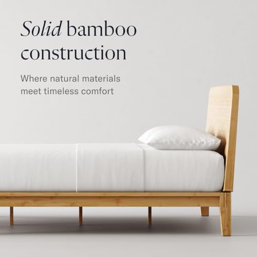 DreamCloud Bamboo Platform Bed Frame, Cal King, Natural, 12" Height