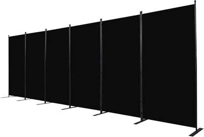 CHOSENM Room Divider, 6 Panel Folding Privacy Screens with Wider Support Feet, 6 Ft Portable Room Partition for Room Separator, 204" W X 71" H, Black
