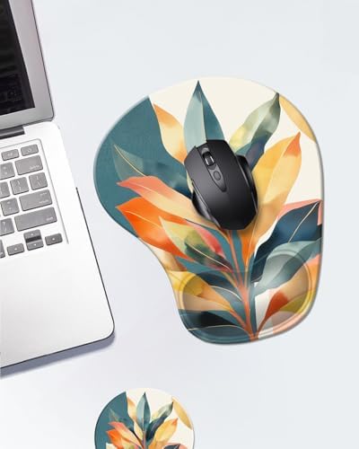 Ergonomic Mouse Pad with Wrist Rest,Comfortable Computer Gel Mouse Pad Wrist Support for Laptop,Pain Relief Mousepad with Non-Slip PU Base Aesthetic Design