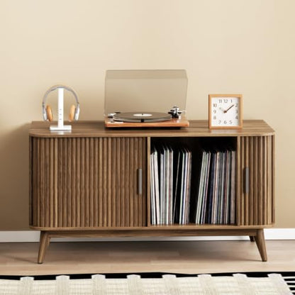 Modern Record Player Stand Vinyl Record Storage Up to 150 Records