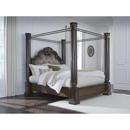 Signature Design by Ashley Maylee Queen Canopy Bed Frame, Dark Brown