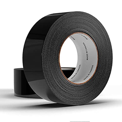 Stuck-O-Tape - Multi-Purpose Polyethylene Tape - Indoor/Outdoor Masking Surface Protection - Clean Release Low Residue UV Resistant - Single Roll, Black, 2inch x 60yd